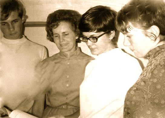 Members of the staff of The Esto Herald: Ray Reynolds, Jeanette Wells, Linda Kirkland and Liz Kidd.